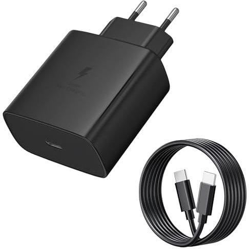 45W Chargeur de téléphone Android Bloc de Charge USB C Super Rapide pour Samsung Galaxy S24/S24 Ultra/S23/S23 Ultra/S22/S21/S20/Note 20/A53/A73,avec 2M Cable