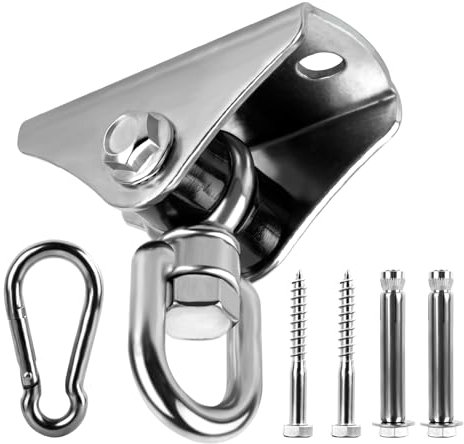Awroutdoor Deckenhaken Hängesessel, Edelstahl Schwerlast Deckenhalterung Schaukelhaken 360°Schaukel bis 450KG Kapazität Deckenhaken Hängesessel, Hängeschaukeln, Yoga, Hängematte