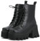 ARPINO Stivali Biker di Pelle con Tacco Plateau Invernali Casual Donna,Nero,40 EU