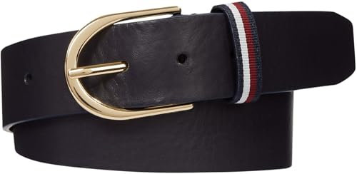 Tommy Hilfiger Damen Gürtel Casual 3,5 cm aus Leder, Blau (Space Blue), 75 cm