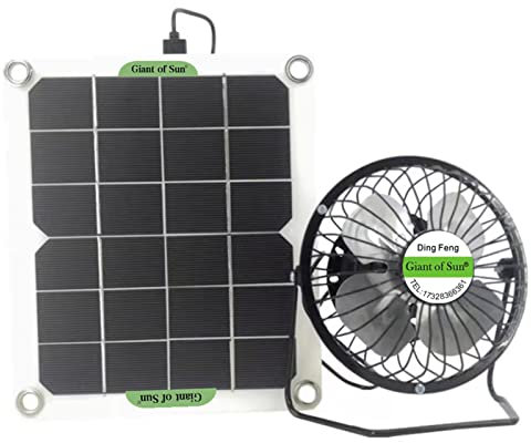 Solar Outdoor Fan, Solar Camping Fan, Solar Powered Fan, Tiny Portable Fan, Solar Extractor Fan for Cars, Motorhomes, Ships, Planes, Camping, Pack of 2
