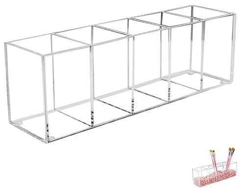 Operitacx Titulaire Boîte de rangement pot à crayons acrylique pot à crayons pour bureau bacs de rangement étui de rangement pour pinceaux conteneur d'outils cosmétiques se réconcilier