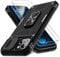 DEERLAMN Protective Cover Case for iPhone 15 Black | with Slide Camera Cover, Screen Protector, (2 Packs), Rotated Ring Kickstand, Military Grade, Shockproof