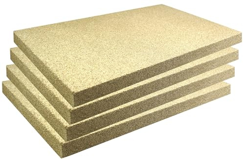 Vermiculite Platten Schamott Ersatz SF600 für die Feuerraum Auskleidung bis 1100°C Varianten (500 x 300 x 30 mm, 4 Stück)
