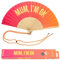 Fisura - Original Handheld Folding Fan with Message in English, Valentine Gifts for Her & him, Birthday & Wedding Party Decoration, Colourful Wooden Fan, Fan with Hanger Included