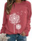 Dresswel Damen Löwenzahn Sweatshirt Langarmshirt Pusteblume Drucken Pullover Herbst Winter Bluse Tops Oberteile(Rosa, M)