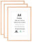 Weikani Lot de 3 cadres photo A4 avec passe-partout - 21 x 30 cm - Cadre photo en bois de chêne - Cadre pour certificat, cadre avec plexiglas pour montage mural ou affichage sur table