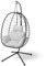 STEELSØN Hängesessel mit Gestell Alarian, höhenverstellbar und faltbar, Balkonsessel Outdoor und Indoor, Korbhängesessel aus Polyrattan mit Kissen hellgrau/schwarz