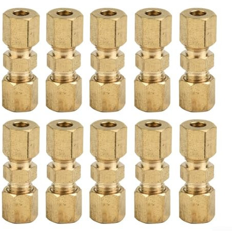 EpheyFIF Assortimento di raccordi per tubi del freno, connettori per tubo freno senza svasatura, raccordi a compressione per tubi freno in ottone per tubi da 3/16 (10 pezzi)