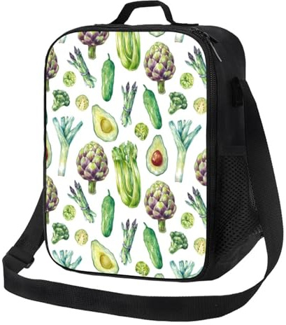 Insulated Lunch Bags for Women Men Work - vegetable Asparagus Small Lunch Box for Women Men, Soft Cooler Bag Insulated, Adult Lunch Tote Bag with Adjustable Shoulder Strap