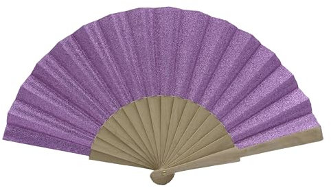 MAPIMANIA - Ventaglio Legno Pieghevole in Tessuto Glitter Color Rosa, Ventagli Matrimonio Personalizzati, Ventaglio Giapponese Resistente, Gadget Cerimonia