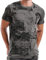 RONOMO Herren T-Shirt mit Krawatte gefärbt（FK Grau XL）
