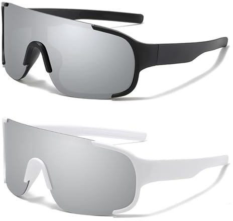 BSITSSS 2 Stück Sport Sonnenbrille, Sportbrille Polarisiert Fahrradbrille, Schnelle Brille Rave für Herren Damen, Radfahrer Brille für Herren Damen UV400 Schutz für Outdooraktivitäten