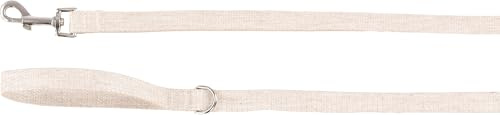 Flamingo Hundeleine Lago beige 130cm 20mm - Verchromter Karabinerhaken mit Ring für Zubehör