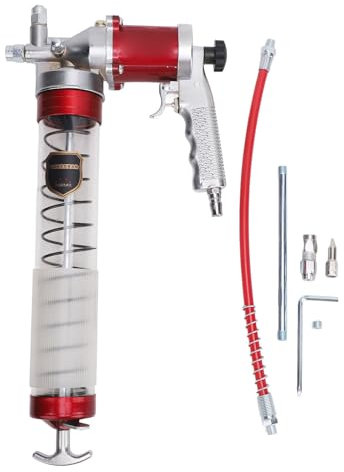Pneumatische Fettpresse, Maximal 12.000 PSI, Hochleistungs-Fettpresse mit Pistolengriff für Industrie- und Landwirtschaftsgeräte