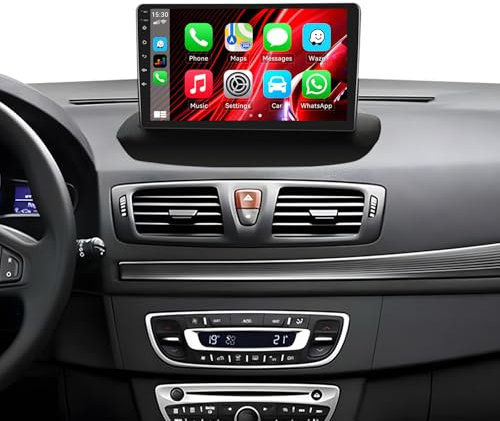 [2+64G] SIXWIN Android 13 Radio Coche para Renault Megane 3 2008-2014 con CarPlay&Android Auto&Mirrorlink,9 Pulgadas Pantalla Táctil con Bluetooth/WiFi/GPS/FM/RDS/USB