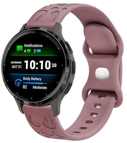 VELULYX silicone Bracelet compatible avec Garmin Vivoactive 4S/Venu 2S/Venu 3S/Vivomove 3S, 18mm bracelet pour Fossil Femme Gen 6/Gen 5E/Fossil Femme Q Venture HR Gen 4/Withings Steel HR 36 mm