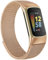 Metal Strap Compatible with Fitbit Charge 5 Strap for Women Men, Adjustable Stainless Steel Mesh Loop Replacement band with Magnetic clasp for Fitbit Charge 5 (Rose Gold)