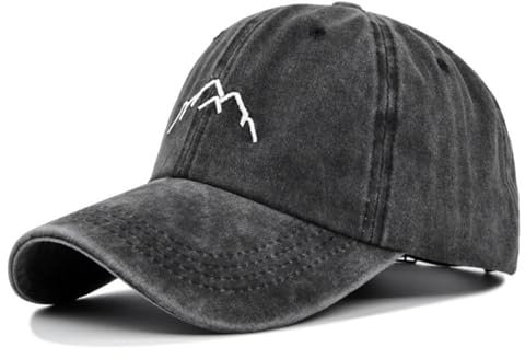 Cap Damen, Verstellbare Kappe Damen aus Baumwolle, Leichte Kopfbedeckung Damen Sommer, Atmungsaktive Basecap Damen mit Gebogenem Schirm für Alle Jahreszeiten (DE/NL/SE/PL, Numerisch, 54, 60, Schwarz)