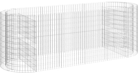 puraday Gabionenkorb 300x100x100cm Verzinktes Eisen Gartenbarriere Hochbeet Witterungsbeständigem Dekoration im Freien Terrasse Außenbereich Gabionenwand Verstärkte Gabionenhaken