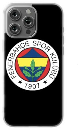Gök-Türk Weiche Silikonhülle Hülle Fenerbahce für iPhone 14, 14 Pro Max, 15, 15 Pro, 16, 16 Pro, 16 Pro Max - Schwarz (iPhone 16 Pro Max)