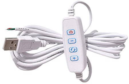HYROOY DC 5 V LED-Dimmer-Verlängerungskabel, USB-Port, Netzteil, Kabel, Dimm-Controller für LED-Lichter, Bandlichter, Bandlichter