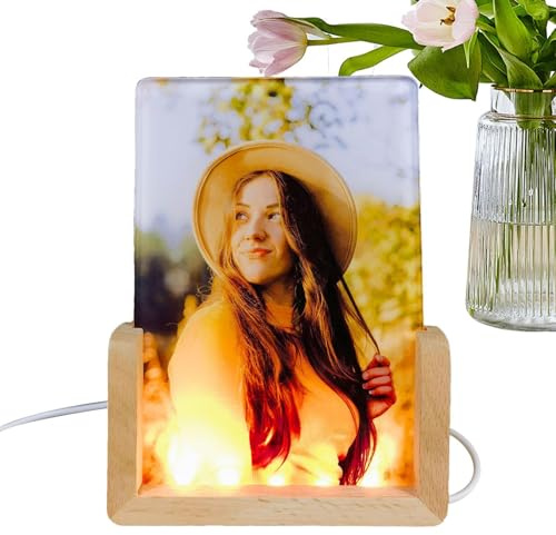 Sublimations-Nachtlichter-Rohlinge, Sublimations-Foto-Rohlinge, LED-Acryl-Lichtsockel, Wärmeübertragungs-Acryl-Fotorahmen, Leere Sublimationsprodukte für den Nachttisch im Schlafzimmer zu Hause