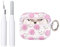 Reownest Hülle für AirPods Pro 2. / 1. Generation mit Reinigungsset, Süßes Transparentes Floral Blumenmuster, Stoßfest mit Schlüsselanhänger für AirPods – Rosa