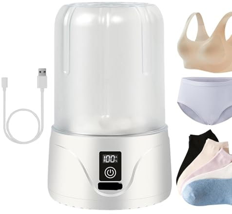 Lavatrice per biancheria intima, nuova lavatrice portatile ricaricabile, lavatrice senza fili, con diverse impostazioni di lavaggio, pulizia rapida ed efficace, capacità della tazza da 1000 ml