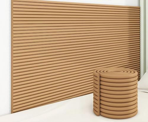 Verdickte Polsterpaneele, weiches Anti-Kollisions-Wandkissen, Wandkopfteil zum Aufkleben an Wänden, für Schlafzimmer, Spielzimmer, Nachttisch, gegen Kälte/Wärmeisolierung (Braun, 20 cm x 2 m, 3 Stück