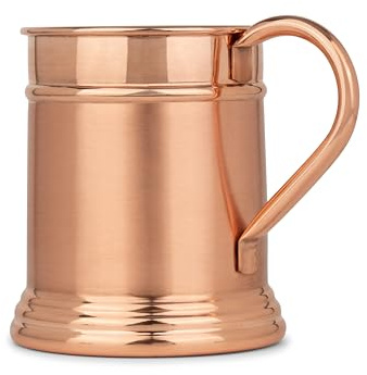 JYPR Large 22 oz, Moscow Mule Copper Mug | Solid Handcrafted 100% Pure Copper Cup - Inside & Out | Keeps Drinks Super Cold | Tankard Beer Stein Mug | Best Gift for Moscow Mule Lovers