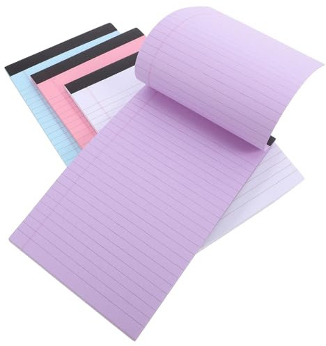 LOPUNER 4 Stück-pack Kleine Linierte Notizblöcke Im Legal Format Farbiges Papier 12,7 x 20,3cm Perforierte Seiten A5 Schreibblöcke Für to Do Listen Schule Und Büro