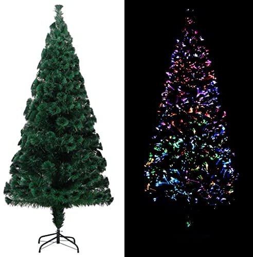 Lumanois Albero di Natale con Supporto Verde 180 cm in Fibra Ottica, Casa e Giardino,Arredo,Decorazioni Natalizie,Alberi di Natale, 4.7kg-321028