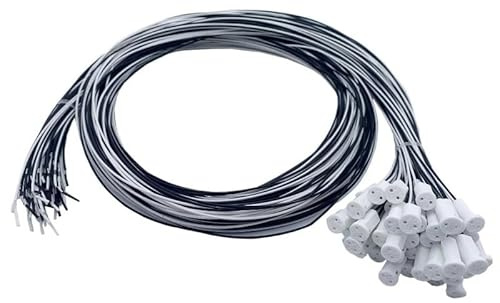 Cleiscry 20 Stück G4 Fassung, G4 Lampenfassungen 20cm-100cm, Keramik Fassung G4 Sockel Lampenfassung, LED/Halogen/Quarz-Leuchtmittel Adapter für Heim & Industrie (Weiß, 40 cm lang)