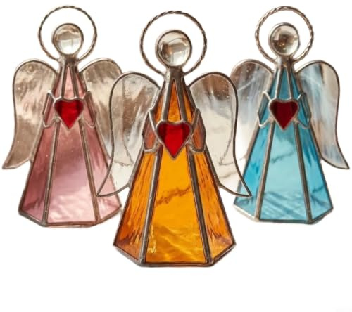 Tidgel Himmel Acryl Windlicht Set 3-teilig Rosa Gelb Blau Buntglas Optik for für deko für Tisch(Blue)