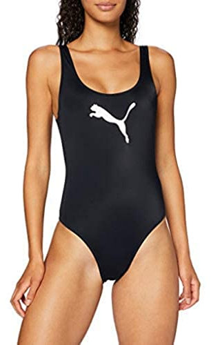 PUMA Damen Swimsuit Badebekleidung, Schwarz, L EU