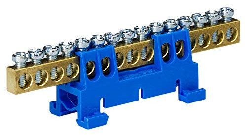 Klemmen für Hutschiene Verteilerklemme Sammelklemme 15-polig Leiterklemme blau 8122