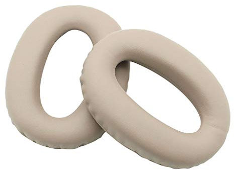 95sCloud Protein Leather Memory Foam Ear Pads for Sony WH1000XM2, MDR-1000X Headphones (Beige, Pack of 2)