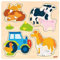 goki 57430 - Einlegepuzzle Bauernhoftiere aus Holz - 12 Teile