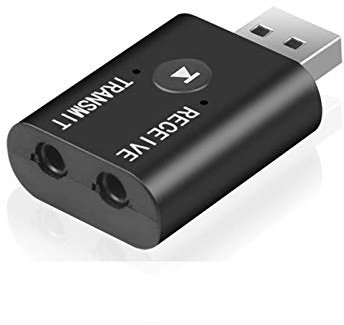 Adaptador Bluetooth 5.0, Receptor transmisor Bluetooth 5.0, Mini 3.5mm AUX USB Music Stereo Adaptador Inalámbrico Bluetooth Dongle para TV PC Auriculares