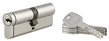 THIRARD - Cylindre de serrure double entrée Transit 2, 40x45mm, nickel, anti-arrachement, anti-perçage, anti-crochetage, 4 clés