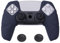 PlayVital Protection pour ps5 Coque Manette,Housse Silicone avec Capuchon pour ps5 Grips Joystick Controller Cover Skin Compatible avec Station de Charge,Édition Méca-Nuit Bleue