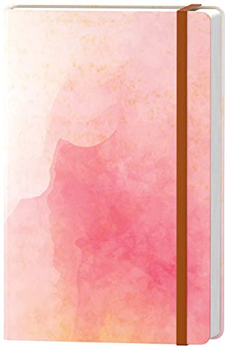 HUAMXE Liniertes Tagebuch Notizbuch, niedliches Hardcover Tagebuch für Frauen, Medium 14,5 x 21,3 cm, 160 Seiten dickes Papier, A5 College liniert Notizbuch für Journaling Schreiben Arbeit Pink