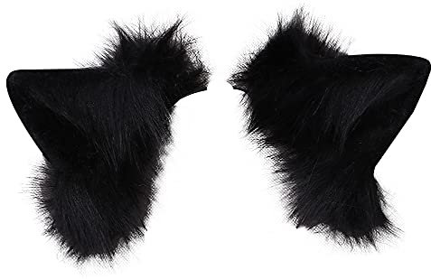 VIGVAN Kawaii Fuchs Katzen Ohren Haarband Haarnadel Katzen Cosplay (Schwarz Haarnadel)