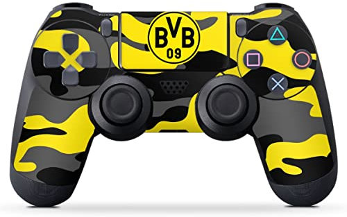 DeinDesign Skin kompatibel mit Sony Playstation 4 Controller Folie Sticker BVB Borussia Dortmund Fanartikel