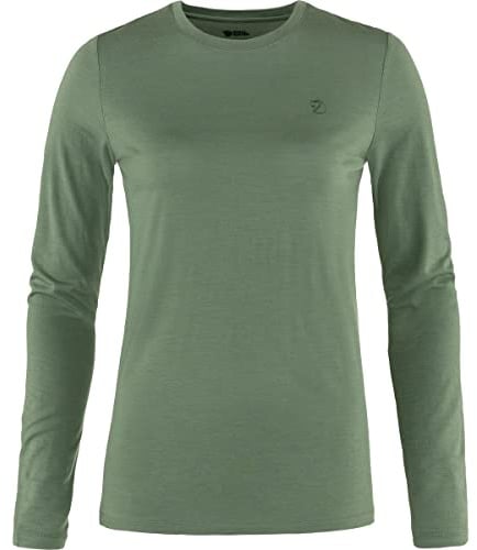 Fjällräven Damen Abisko Wool LS T-Shirt, Patina Green, XS