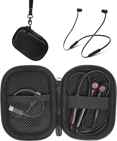 CaseSack Custodia per Beats Flex Wireless Earbuds. Anche per Powerbeats High-Performance Wireless Earbuds, maglia cavo di ricarica Pocket (nero)