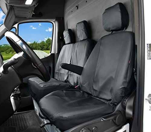 Kunstleder Sitzbezüge VIP Passgenau Schonbezüge geeignet für Mercedes Sprinter ab 2018 (3 Sitzer)
