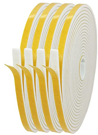 20m Dichtband Selbstklebend Gummidichtung 6mm(B) x 3mm(D),Dichtungsband für Tür Fenster, Schaumstoffband Türdichtung Anti Kälte-Wind, Lärm, Schalldämmung und Kollision