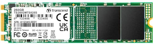 Transcend 250GB MTS825S M.2 2280 SATA III SSD - 6Gb/s, 3D NAND Flash, for Laptop/Desktop Upgrade -TS250GMTS825S
